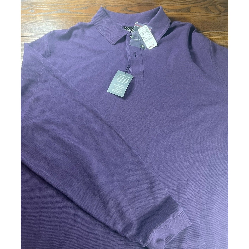 NEW Mens Jos A Bank Traveler's Collection Long Sleeve Polo Purple 3XT NWT